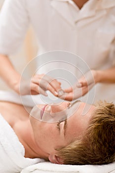 Man cosmetics - facial massage