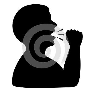 Man coughing vector icon