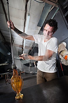 Man Creating Glass Object