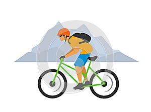 Man cross country mountain biking cycling