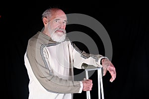 Man with crutches