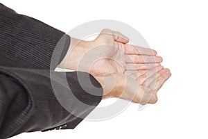 Man - cupped hands