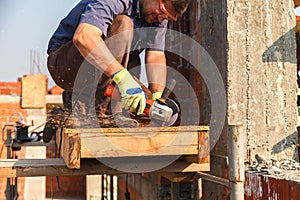 Man cuts flex steel products