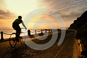 Man cycling at Golden Gate National Recreation Area