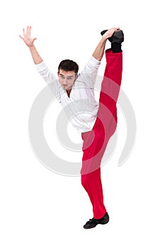 Man dancer makes splits