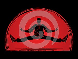 A man dancing, Action jumping graphic vector