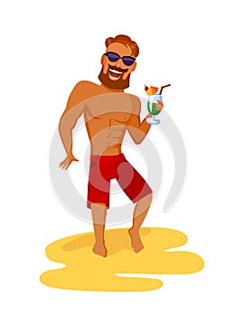 Man dancing at a beach party