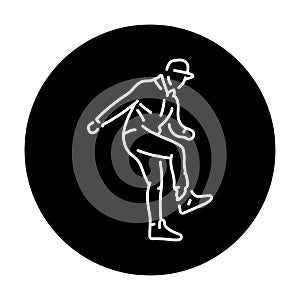 Man dancing dnb dance color line icon. Pictogram for web page