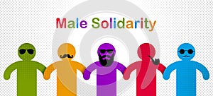 Man day international holiday, gentleman club, male solidarity concept vector illustration icon