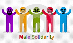 Man day international holiday, gentleman club, male solidarity concept vector illustration icon or greeting photo