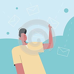 Man deliver post mail message envelope envelope