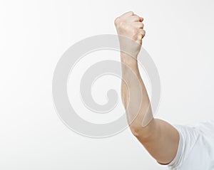 Man demonstrating his strong fist