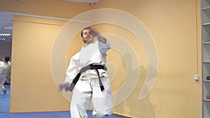 Man demonstrating martial arts techniques.