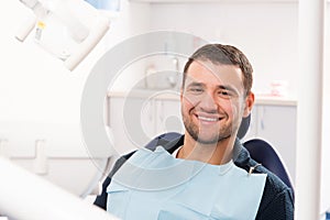 Man at dentist's surgery