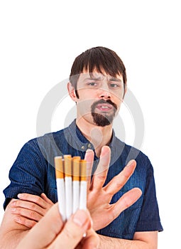 Man deny a Cigarettes