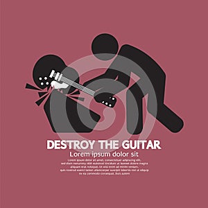 Man Destroy The Guitar Graphic Symbol