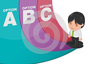 Man Determine Way Choice Presentation Vector