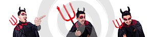 Man in devil costume in halloween concept