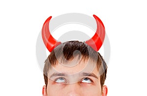 Man with a Devil Horns photo