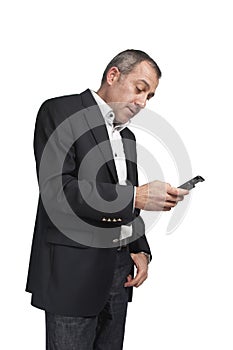 Man dialing phone photo