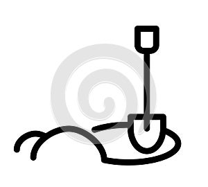 Man digging a hole icon, Key activities icon,   line color vector illustration