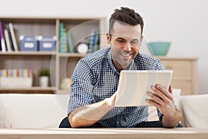 Man with digital tablet