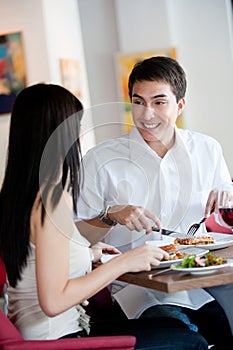 Man Dining with Partner photo