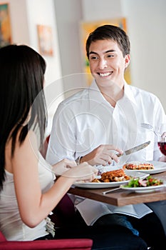 Man Dining with Partner