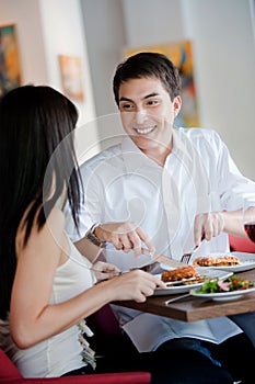 Man Dining with Partner