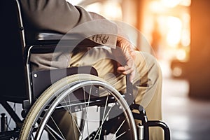 Man with disabilities in wheelchair