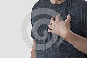 Man disease chest pain suffering Heart attack
