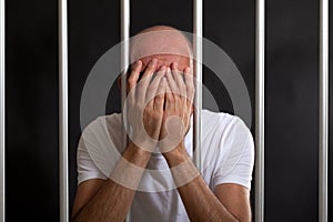 Man distressed in jail photo