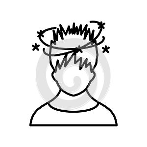 Man with dizziness icon, outline style