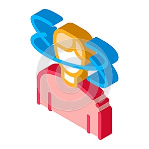 Man Dizziness isometric icon vector illustration