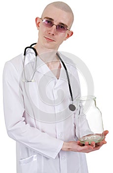 Man in doctor's smock photo