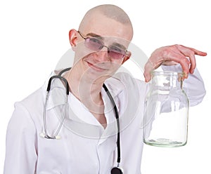 Man in doctor's smock photo