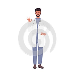Man doctor shows ok gesture