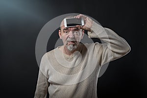 Man does not understand his smartphone