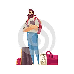 Man With Dog Illustration