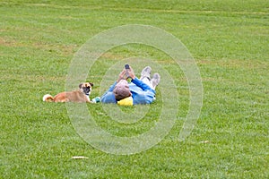 Man & Dog in Park