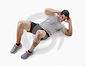 Man doing abdominals photo