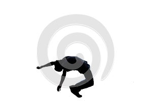 Man doing back twist while break dance