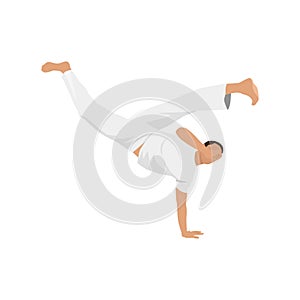 Man doing Capoeira Martial arts. Combat sport