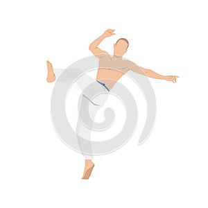 Man doing Capoeira Martial arts. Combat sport