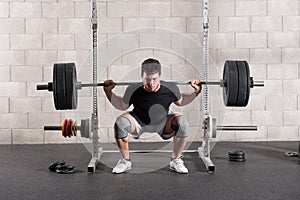 Man doing a crossfit back squat exercise