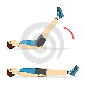 Man doing crunches in the gym. Belly burn