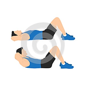 Man doing crunches in the gym. Belly burn workout