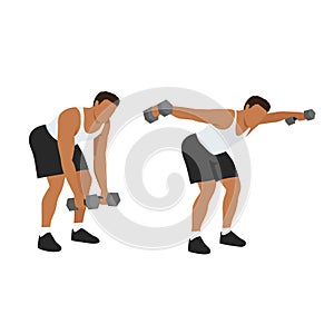 Man doing Dumbbell bent over reverse flyes