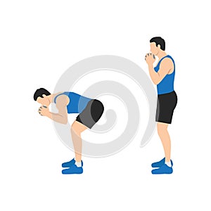 Man doing Dumbbell goodmorning exercise for backside