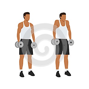 Man doing Dumbbell shrugs exercise.